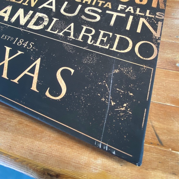 Texas Cities Typography Wrapped Canvas - Picture 3 of 12
